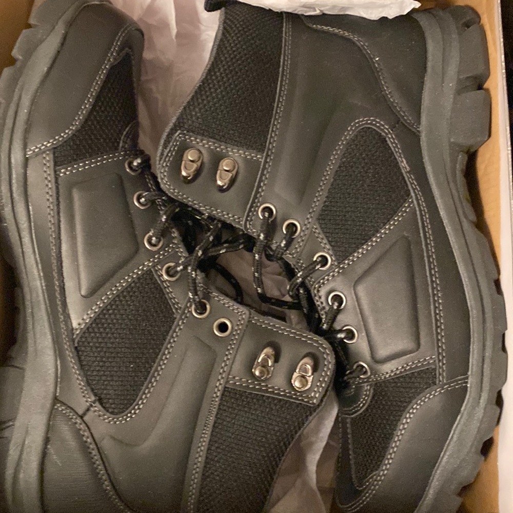 Black hiking boots